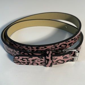 Petite woman leopard print belt black pink sparkle 25”-29” waist kids L slender